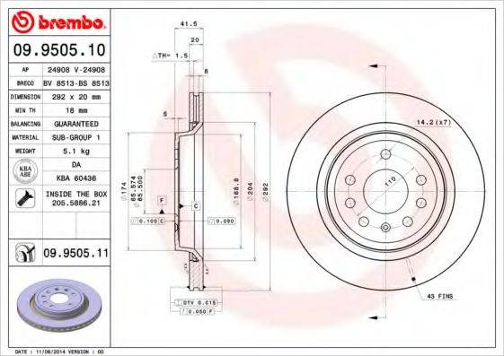 BREMBO 09950510 гальмівний диск