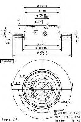 BREMBO 09957311 гальмівний диск