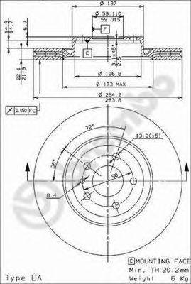 BREMBO 09962424 гальмівний диск