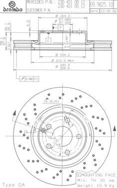 BREMBO 09982510 гальмівний диск