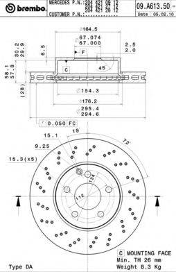 BREMBO 09A61351 гальмівний диск