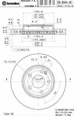 BREMBO 09B34441 гальмівний диск