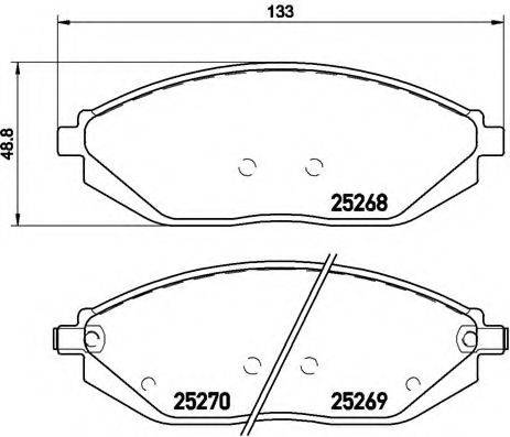 BREMBO P10054 Комплект гальмівних колодок, дискове гальмо