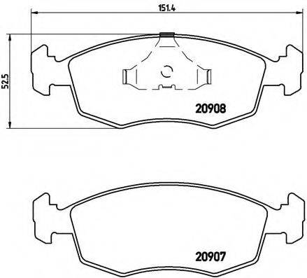 BREMBO P24019 Комплект гальмівних колодок, дискове гальмо