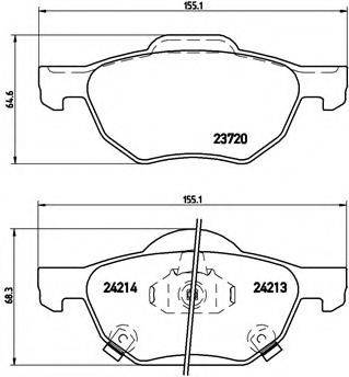 BREMBO P28036 Комплект гальмівних колодок, дискове гальмо