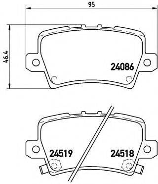 BREMBO P28038 Комплект гальмівних колодок, дискове гальмо