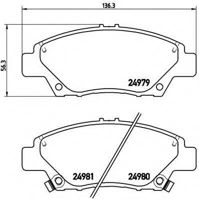 BREMBO P28050 Комплект гальмівних колодок, дискове гальмо