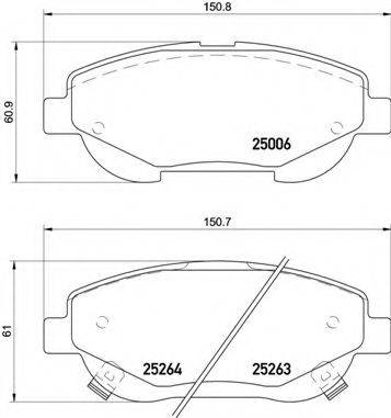 BREMBO P83148 Комплект гальмівних колодок, дискове гальмо