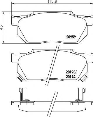 MINTEX MDB1243 Комплект гальмівних колодок, дискове гальмо