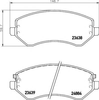 MINTEX MDB2215 Комплект гальмівних колодок, дискове гальмо