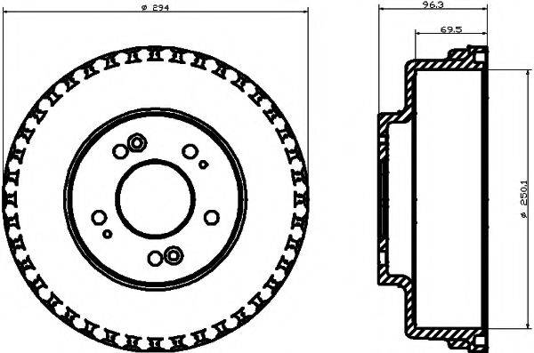 MINTEX MBD283 Гальмівний барабан