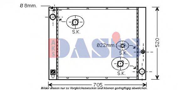 AKS DASIS 020017N Радіатор, охолодження двигуна