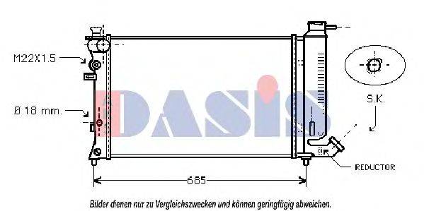 AKS DASIS 060018N Радіатор, охолодження двигуна