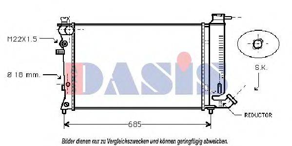 AKS DASIS 060720N Радіатор, охолодження двигуна