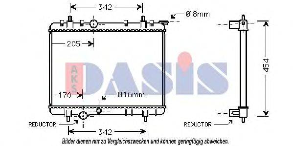 AKS DASIS 061110N Радіатор, охолодження двигуна