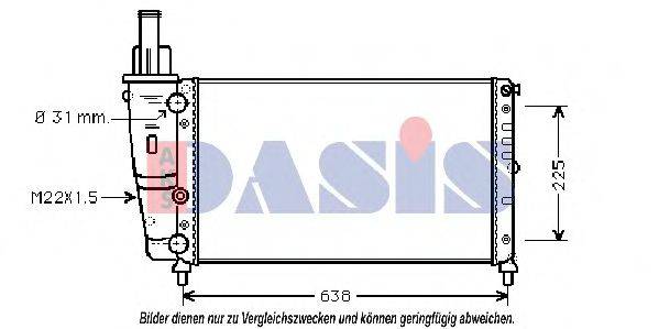 AKS DASIS 081580N Радіатор, охолодження двигуна