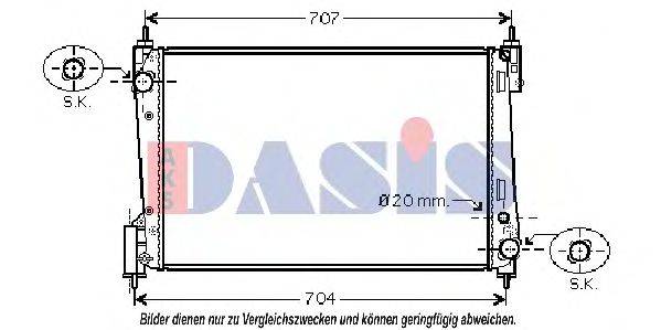 AKS DASIS 082037N Радіатор, охолодження двигуна