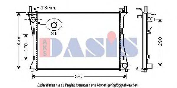 AKS DASIS 090076N Радіатор, охолодження двигуна