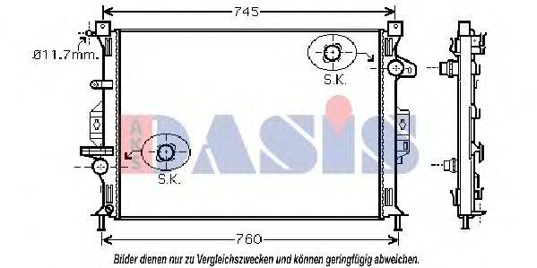 AKS DASIS 092046N Радіатор, охолодження двигуна