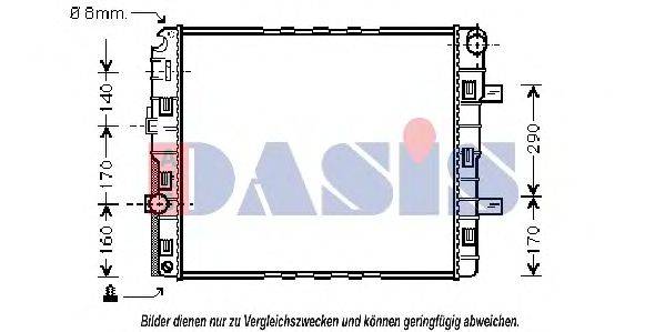 AKS DASIS 134180N Радіатор, охолодження двигуна