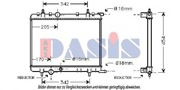 AKS DASIS 160072N Радіатор, охолодження двигуна