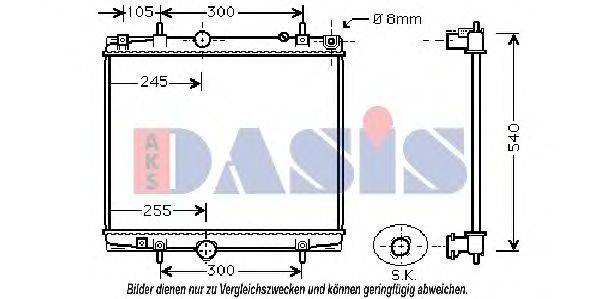 AKS DASIS 160085N Радіатор, охолодження двигуна