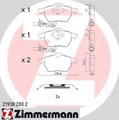 ZIMMERMANN 219382002 Комплект гальмівних колодок, дискове гальмо