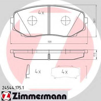 ZIMMERMANN 245441751 Комплект гальмівних колодок, дискове гальмо