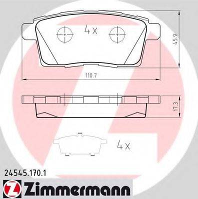 ZIMMERMANN 245451701 Комплект гальмівних колодок, дискове гальмо