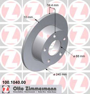 ZIMMERMANN 100104000 гальмівний диск