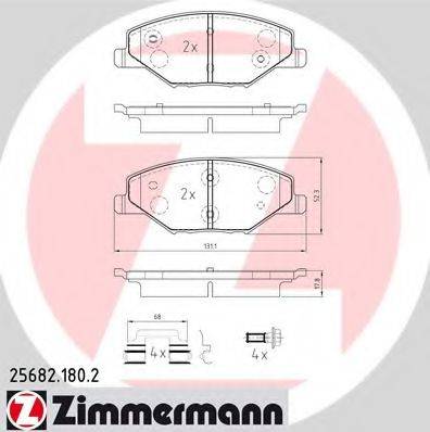 ZIMMERMANN 256821802 Комплект гальмівних колодок, дискове гальмо