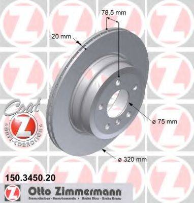 ZIMMERMANN 150345020 гальмівний диск