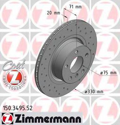 ZIMMERMANN 150349552 гальмівний диск