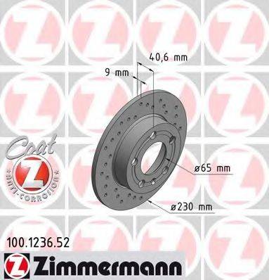 ZIMMERMANN 100123652 гальмівний диск