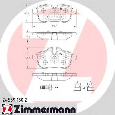 ZIMMERMANN 245591802 Комплект гальмівних колодок, дискове гальмо