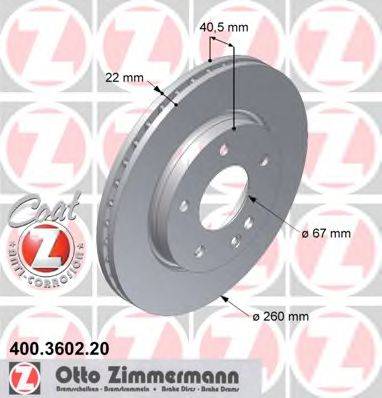 ZIMMERMANN 400360220 гальмівний диск