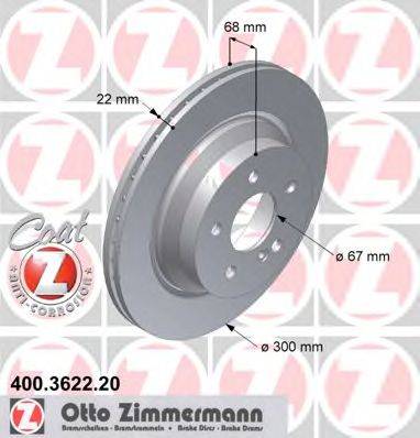 ZIMMERMANN 400362220 гальмівний диск