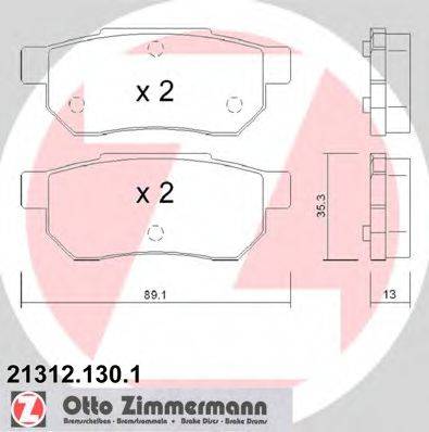 ZIMMERMANN 213121301 Комплект гальмівних колодок, дискове гальмо