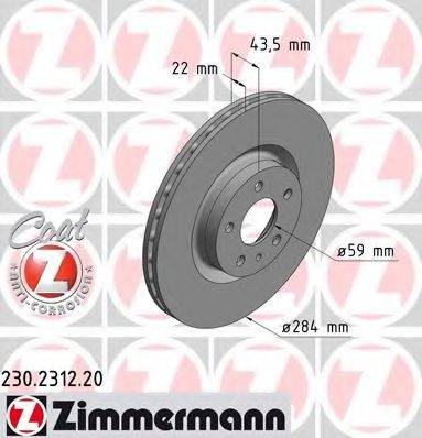 ZIMMERMANN 230231220 гальмівний диск