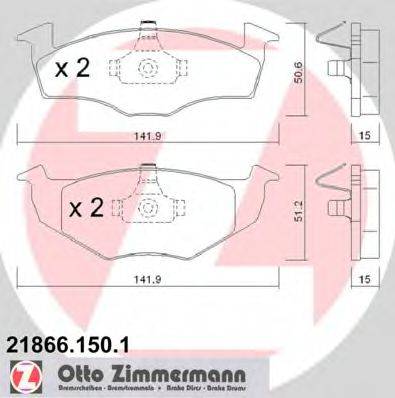 ZIMMERMANN 218661501 Комплект гальмівних колодок, дискове гальмо