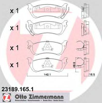 ZIMMERMANN 231891651 Комплект гальмівних колодок, дискове гальмо