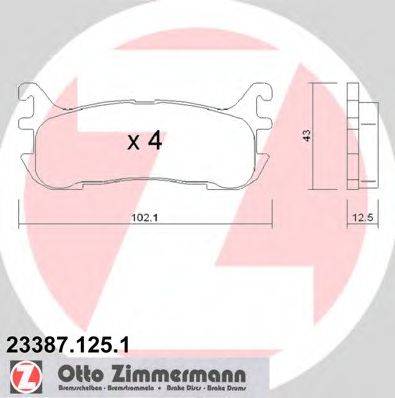 ZIMMERMANN 233871251 Комплект гальмівних колодок, дискове гальмо