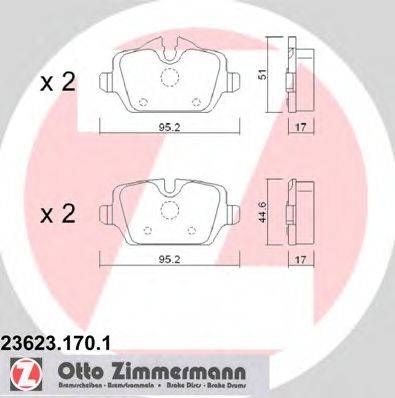 ZIMMERMANN 236231701 Комплект гальмівних колодок, дискове гальмо