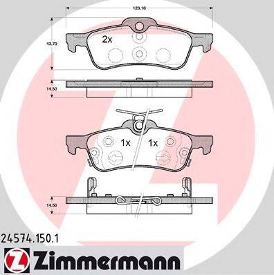 ZIMMERMANN 245741501 Комплект гальмівних колодок, дискове гальмо