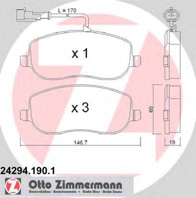 ZIMMERMANN 242941901 Комплект гальмівних колодок, дискове гальмо