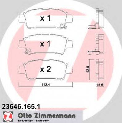 ZIMMERMANN 236461651 Комплект гальмівних колодок, дискове гальмо