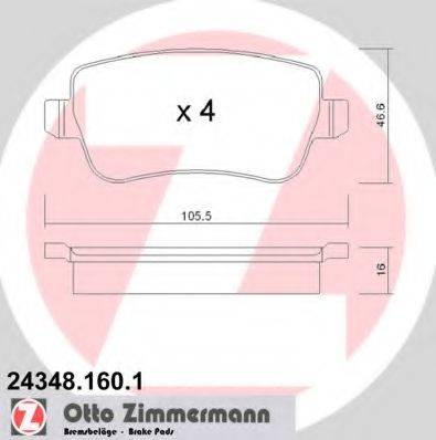 ZIMMERMANN 243481601 Комплект гальмівних колодок, дискове гальмо