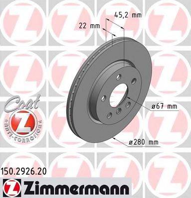 ZIMMERMANN 150292620 гальмівний диск