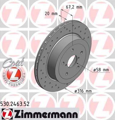 ZIMMERMANN 530246352 гальмівний диск