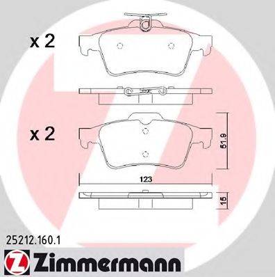 ZIMMERMANN 252121601 Комплект гальмівних колодок, дискове гальмо